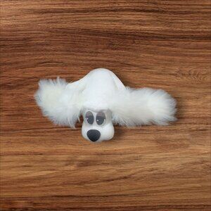 Pound Puppies White Plush Dog Fluffy Ears 1995 Lewis Group  plush stuffed toy